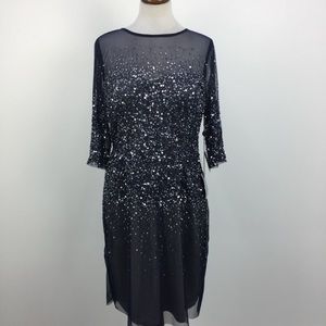 Adrianna Papell Navy Sequined Dress